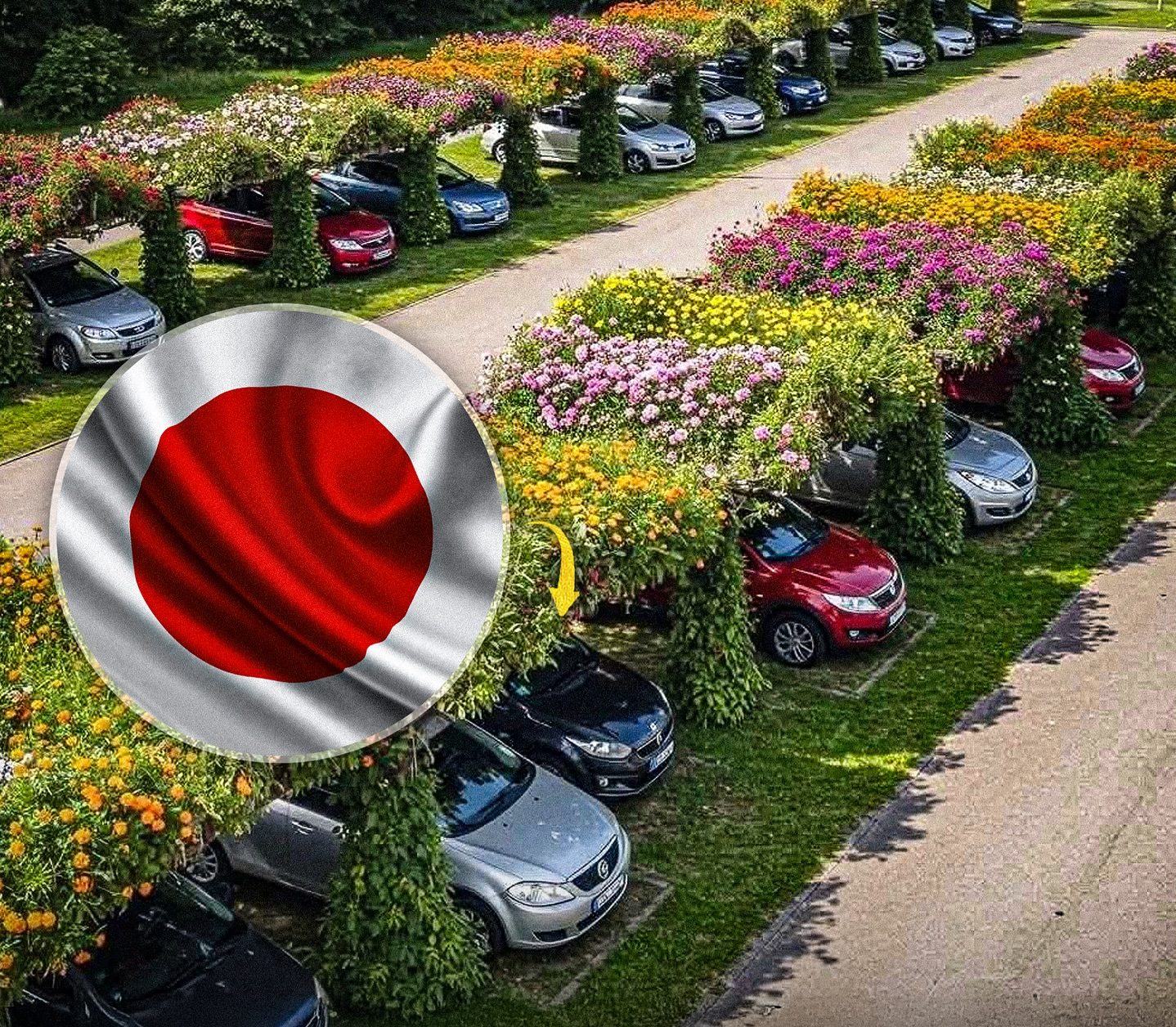 Japan’s Parking Lots That Bloom Into Gardens 🌸🚗